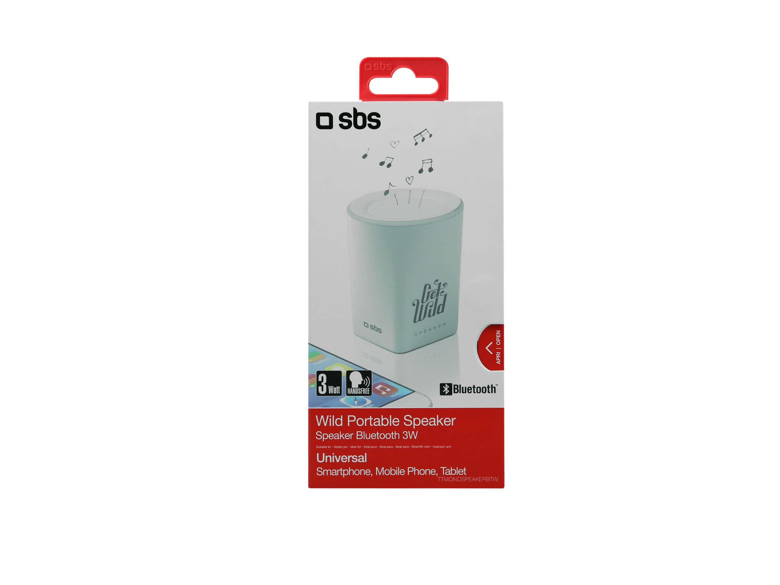 SBS - Bluetooth reproduktor, 3W, biela TTMONOSPEAKERBTW