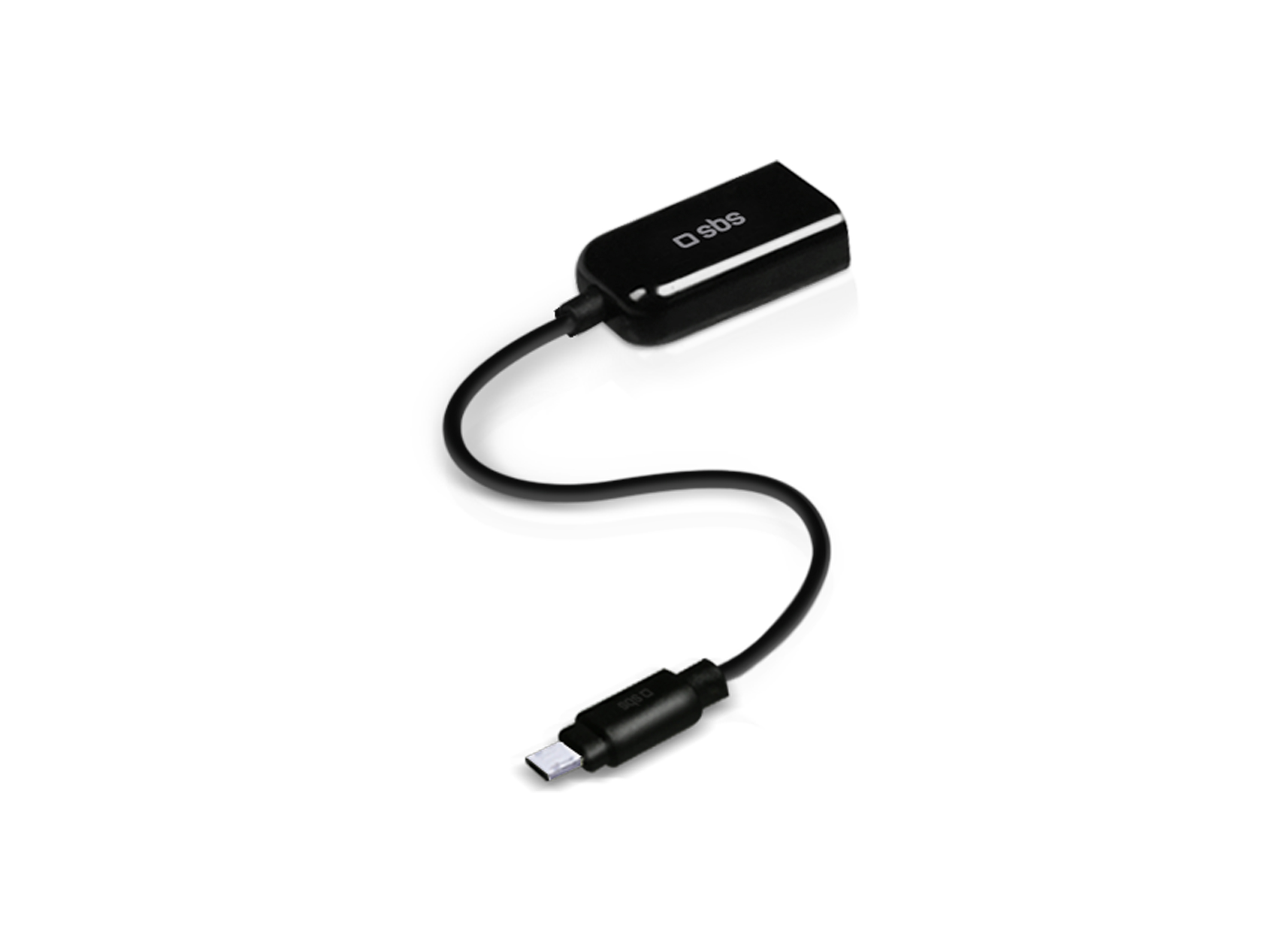 SBS - Kábel OTG Micro-USB/USB, čierna TE0UCD90K