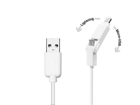 SBS - Kábel USB/MFI Lightning/Micro-USB, 1 m, biela TTCABLEUSBIP5MICW