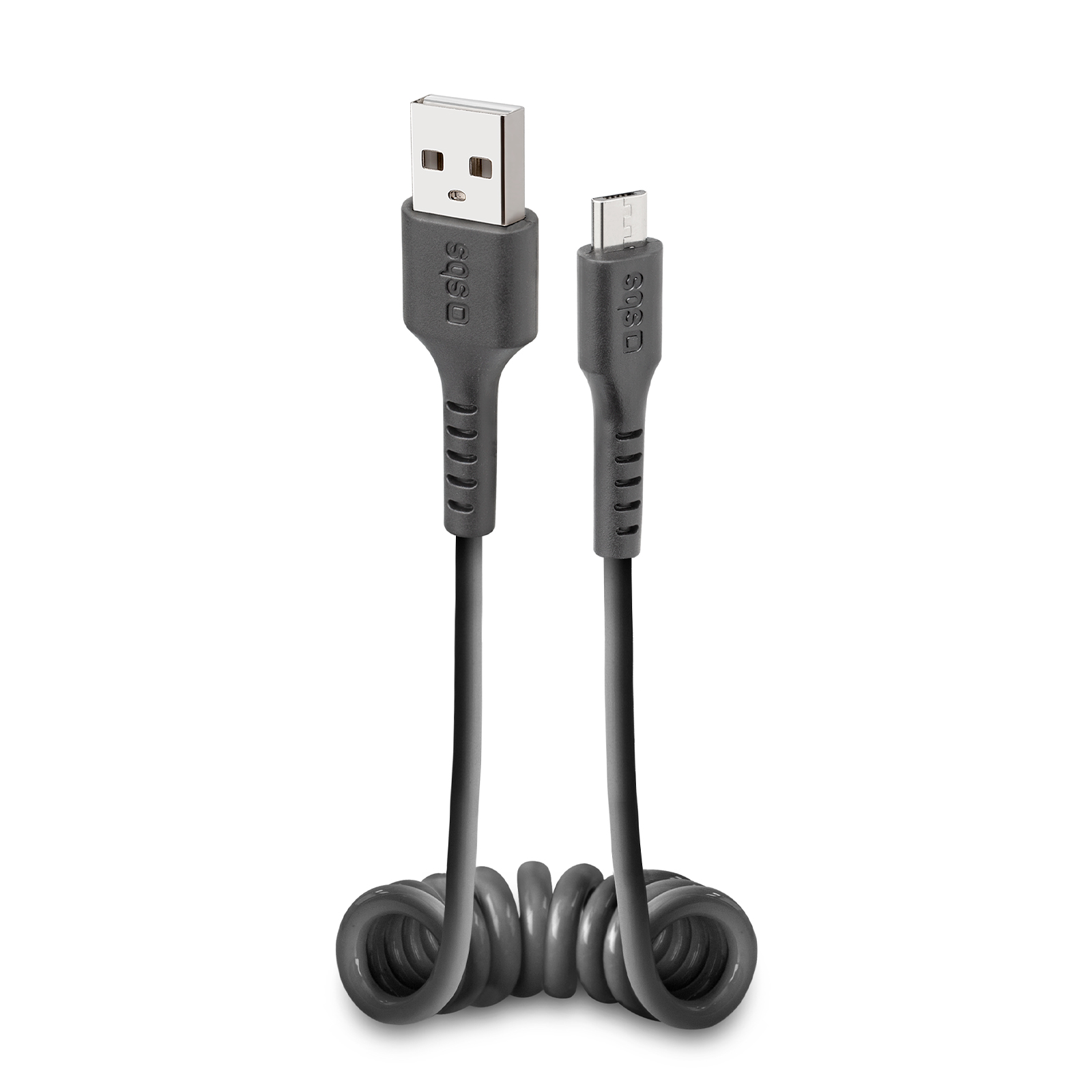 SBS - Kábel USB/Micro-USB, špirálový, 0.5 m, čierna TECABLEMICROSK