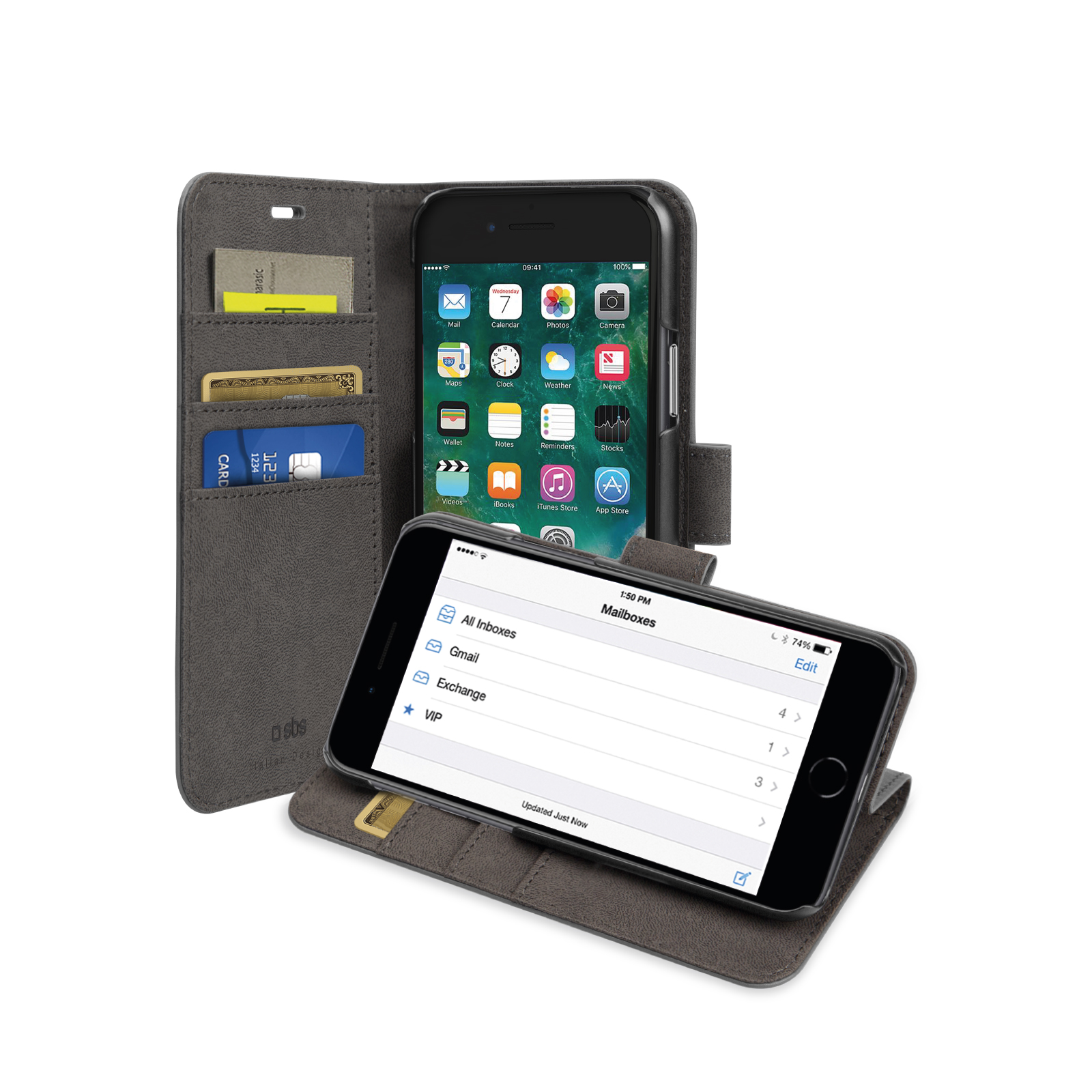 SBS - Puzdro Book Wallet pre iPhone SE 2020/8/7, čierna TEBKWALIP8K