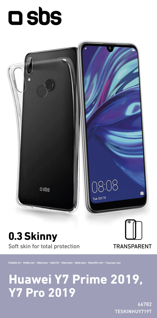 SBS - Puzdro Skinny pre Huawei Y7 2019/Y7 Prime 2019/Y7 Pro 2019, transparentná TESKINHUY719T