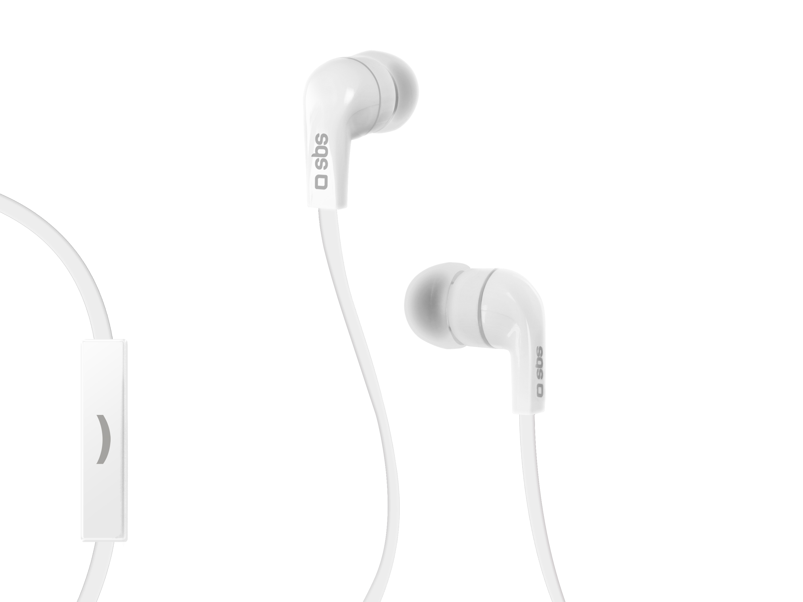 SBS - Slúchadlá Studio Mix 30 s mikrofónom, biela TEFLAT2INEARW