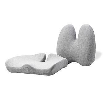 Set bedrovej opierky a podsedáka, ergonomický, šedý, pamäťová pena, Powerton WPEUS3