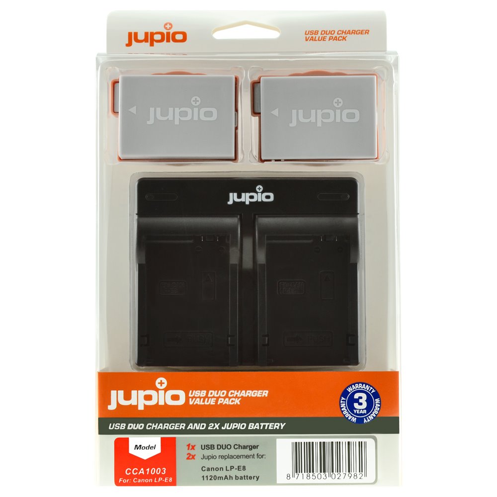Set Jupio 2x LP-E8 1120mAh + USB Duálna nabíjačka CCA1003