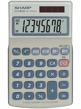 Sharp Kalkulačka EL-240SA, strieborná, vrecková, osemmiestna EL240SA