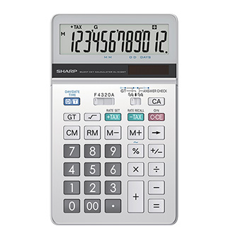 Sharp Kalkulačka EL-342DT, biela, stolová, dvanásťmiestna