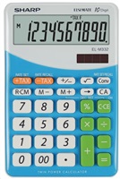 Sharp Kalkulačka ELM332BBL, modro-biela, stolová, desaťmiestna SH-ELM332BBL