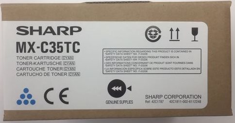 Sharp originál toner MX-C35TC, cyan, 6000str., Sharp MX-C357F, MX-C407P, O