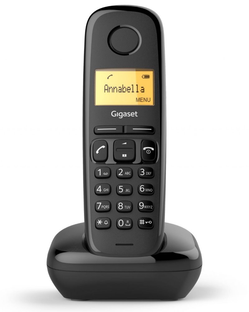 SIEMENS Gigaset A170-BLACK - DECT/GAP bezdrátový telefon, barva černá GIGASET-A170-BLACK