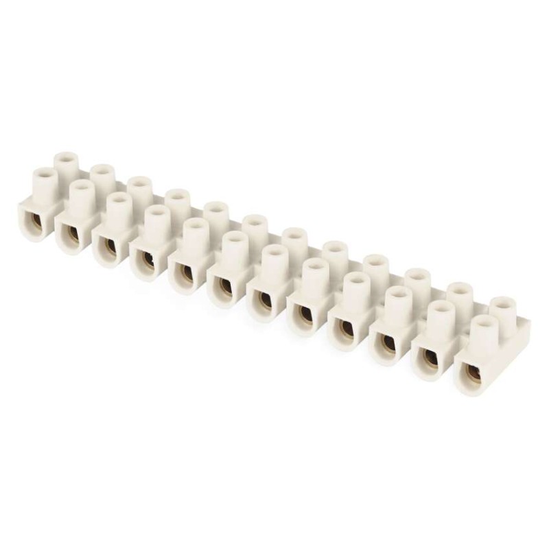 Skrutková svorkovnica 12× 6–10 mm2, 450 V, biela