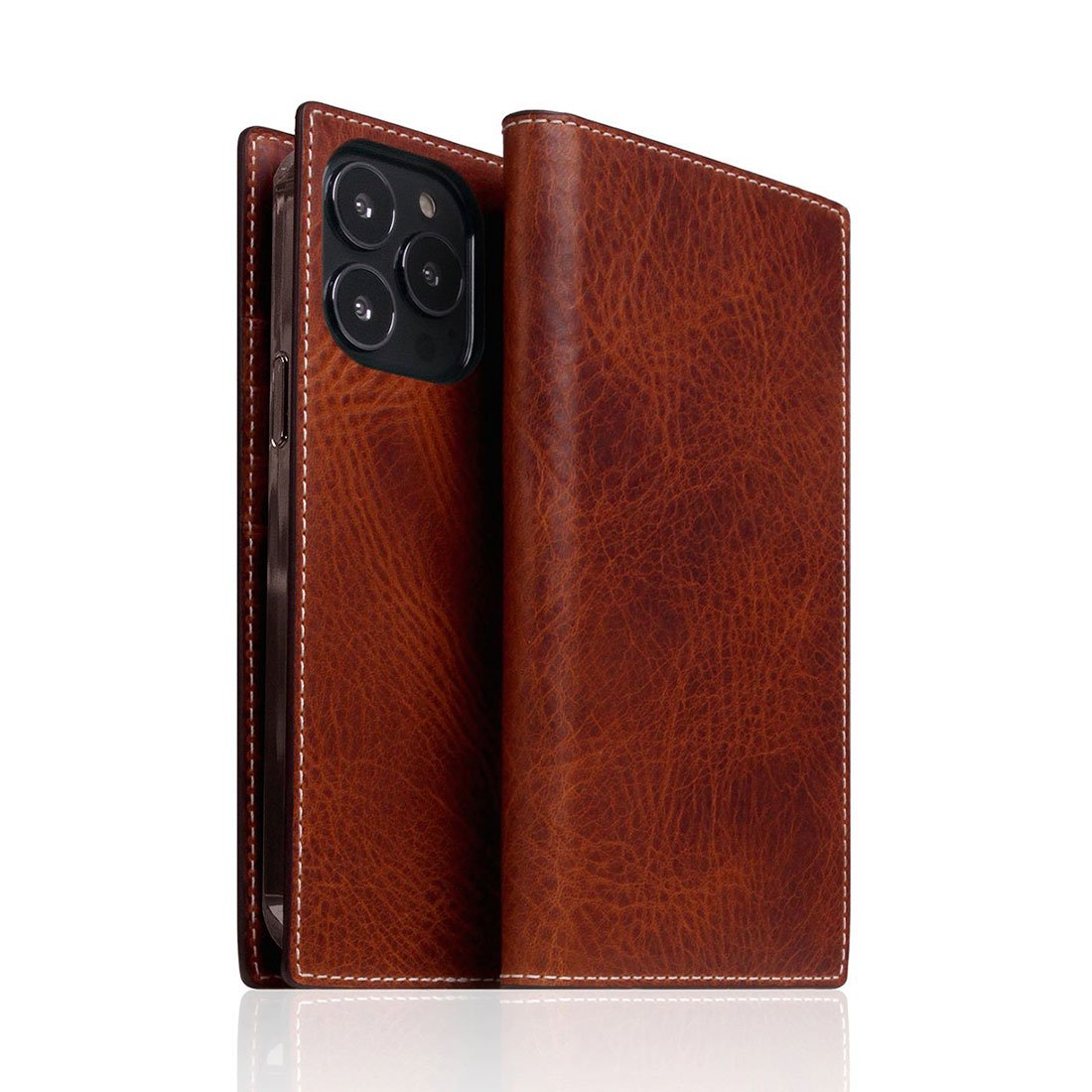 SLG Design puzdro D7 Italian Wax Leather pre iPhone 14 Pro - Brown SD-D7W-DC-IP14P-BR