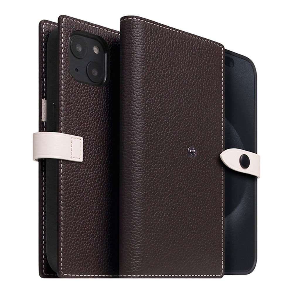 SLG Design puzdro D8 Magsafe Hybrid Full Grain Leather pre iPhone 15 Plus - Brown Cream SD-D8EG-DC-IP15S-BC