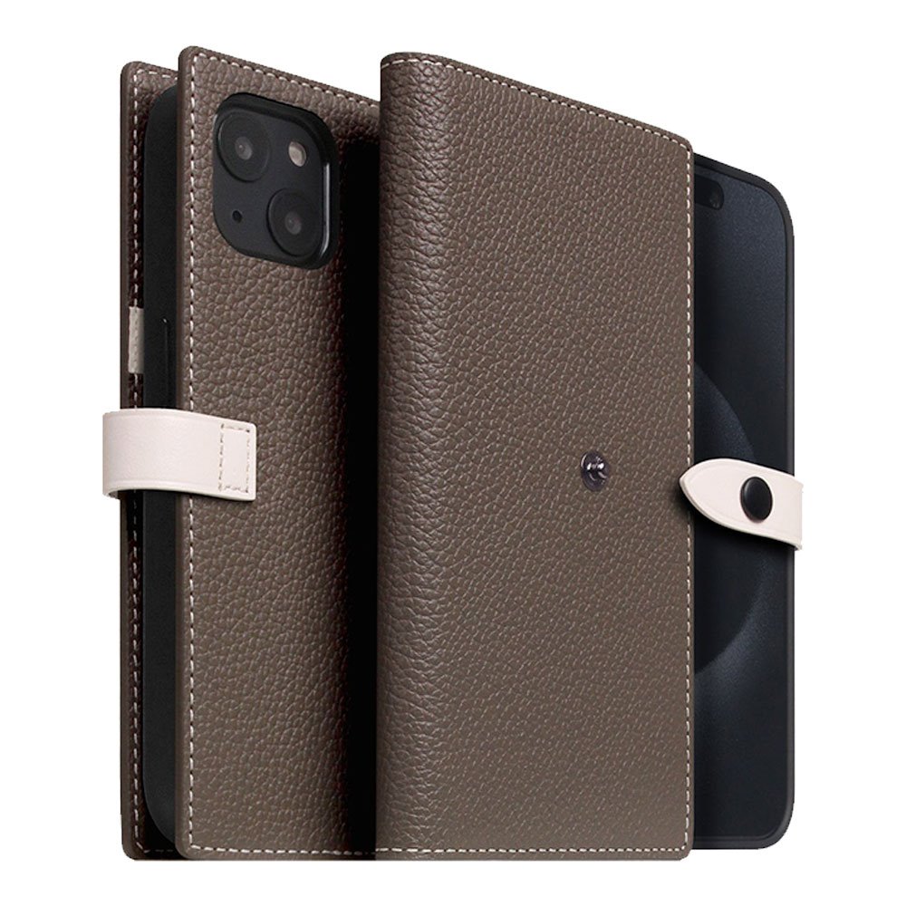 SLG Design puzdro D8 Magsafe Hybrid Full Grain Leather pre iPhone 15 Plus - Etoff Cream SD-D8EG-DC-IP15S-EC