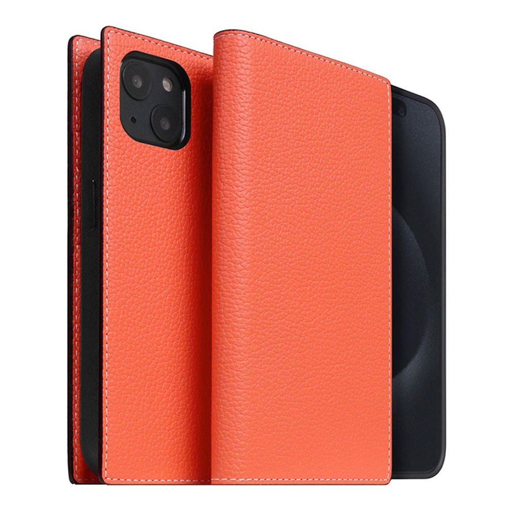 SLG Design puzdro D8 Neon Full Grain Leather Diary pre iPhone 15 Plus - Coral SD-D8N-DC-IP15S-CR