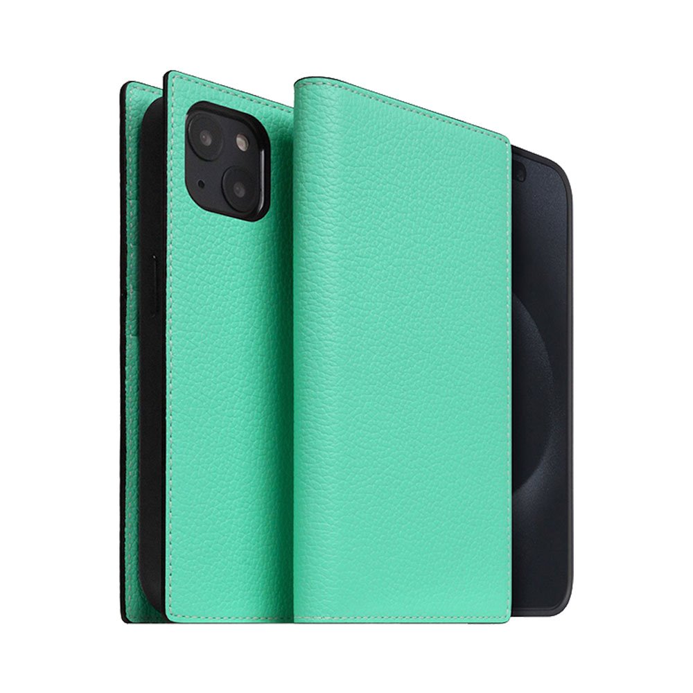 SLG Design puzdro D8 Neon Full Grain Leather Diary pre iPhone 15 - Teal SD-D8N-DC-IP15-TL