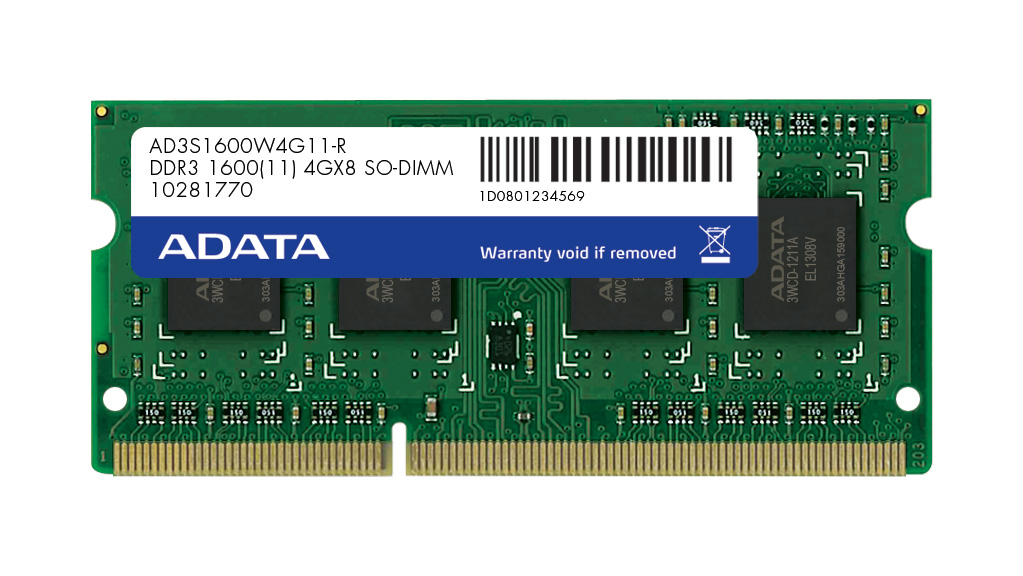 SO-DIMM 2GB DDR3 1600MHz CL11 ADATA AD3S1600C2G11-R