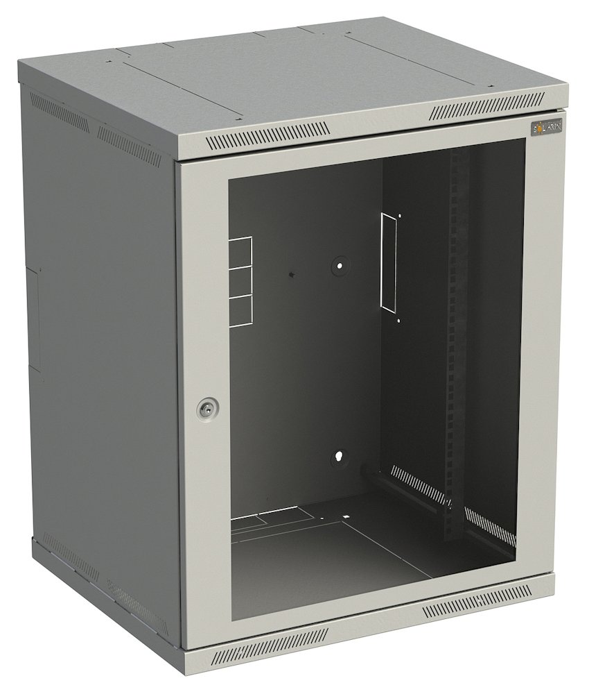 SOLARIX 19 15U/500 nástěnný rozvaděč, Rozvaděč nástěnný SENSA 15U 500mm, dveře sklo,RAL 7035 83000187