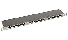 Solarix 19'' Patch panel 24xRJ45 CAT5E STP s vyvaz.lištou nerez 0,5 U SX24HD-5E-STP-SL