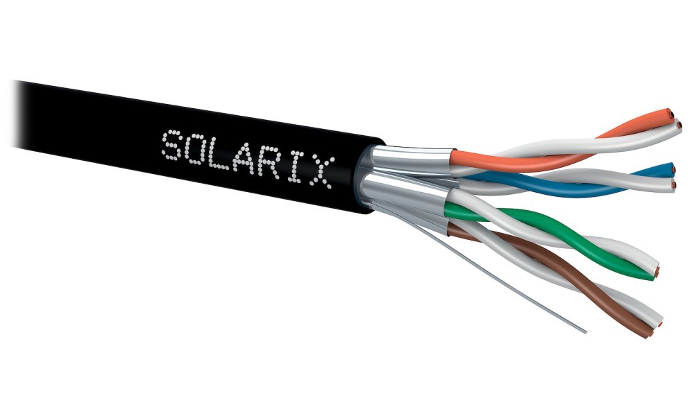 Solarix Kabel STP drát CAT6A STP PE Fca 500m/cívka SXKD-6A-STP-PE 26000040