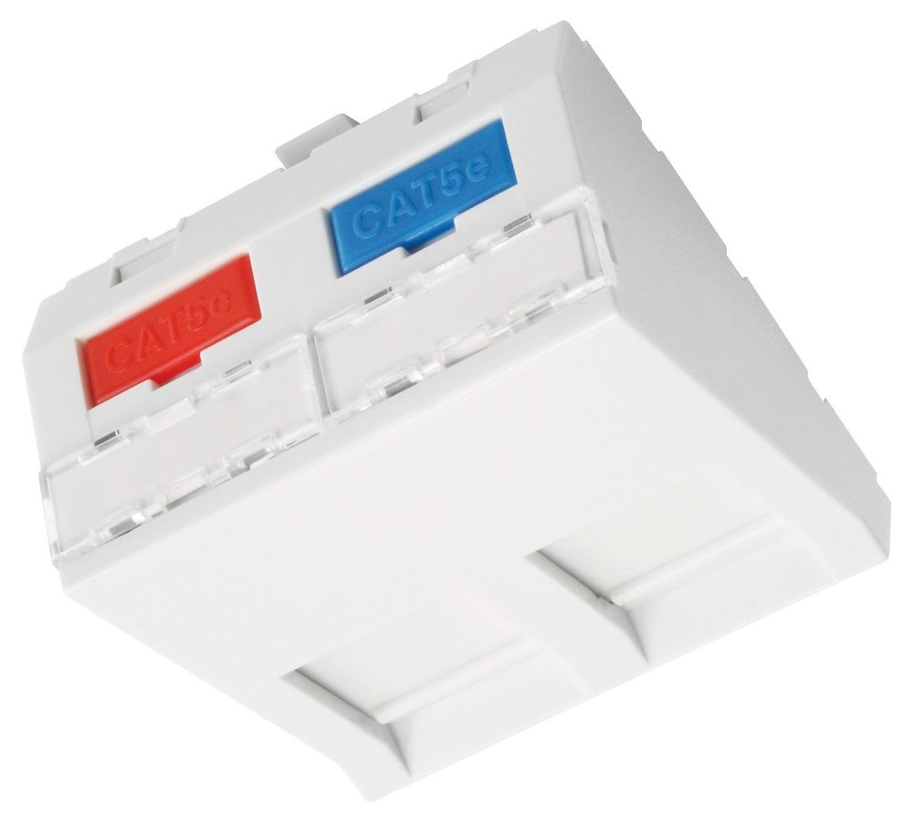 SOLARIX Modul French style Solarix 45x45mm pro 2 keystony úhlový bílý SXF-M-2-45-WH-U