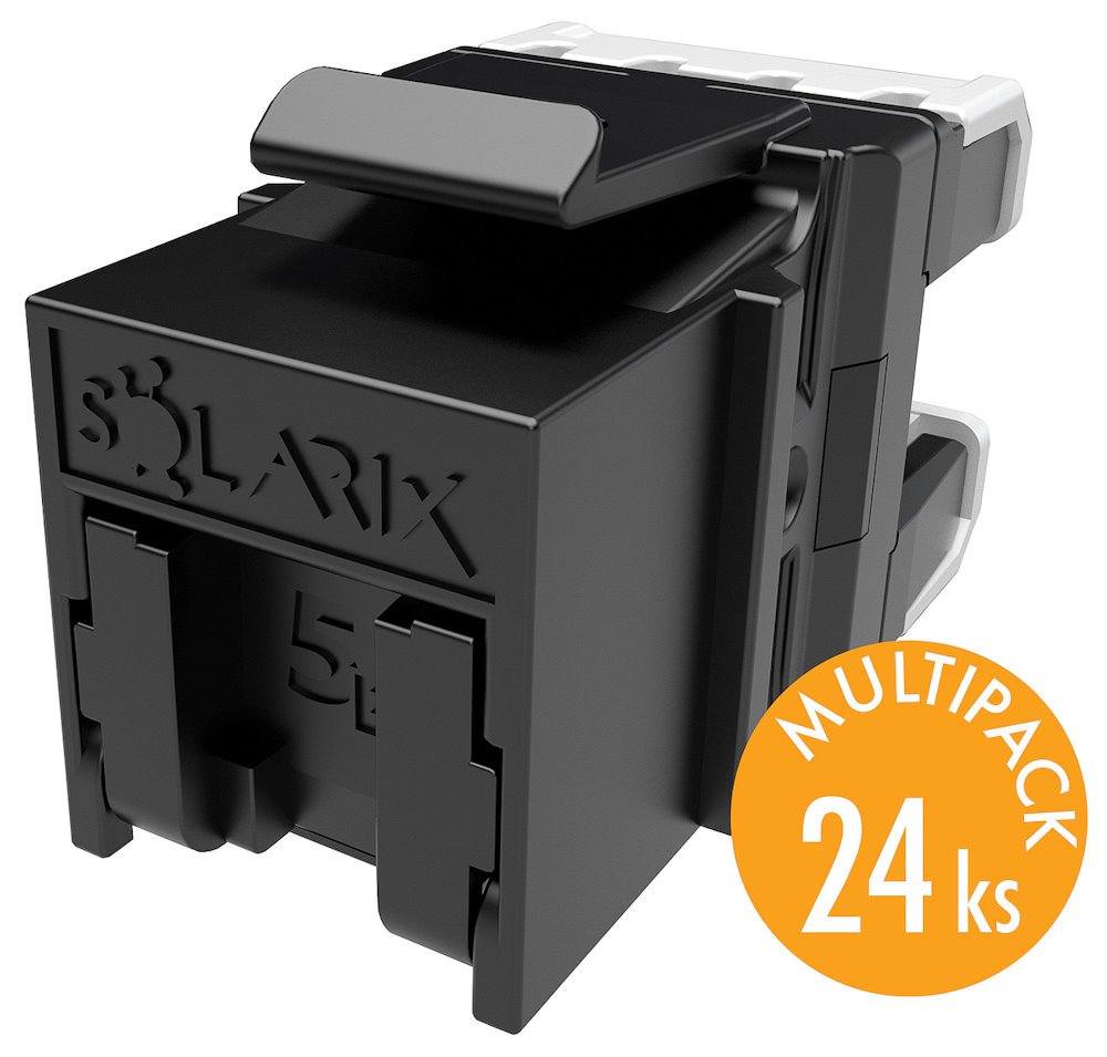 Solarix multipack (24ks) keystone c5e UTP RJ45 černý pro kleště SXKJ-NA-BU SXKJ-5E-UTP-BK-NA 25286713