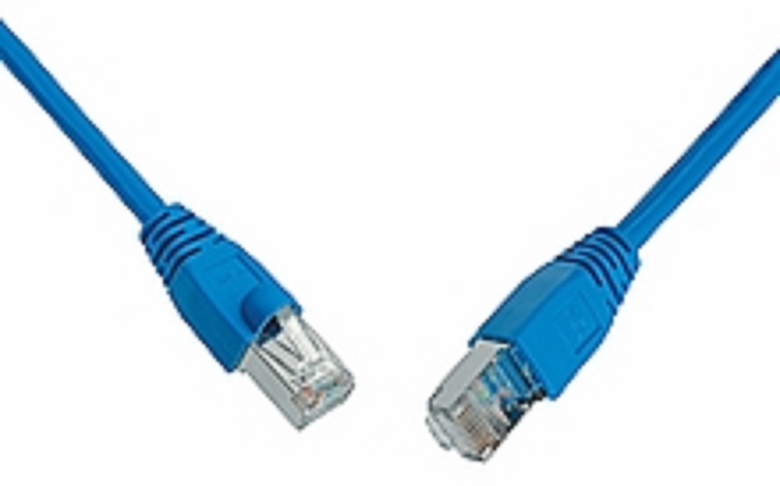 SOLARIX patch kabel CAT5E SFTP PVC 0,5m modrý