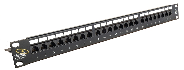 Solarix - Patch panel se správou kabelů - RJ-45 X 24 - černá - 1U SX24L-6-UTP-BK