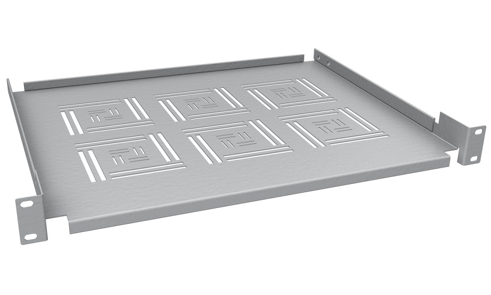 Solarix Police 19" 1U 350mm ukládací plato RAL 7035 úchyt na přední lišty UP-03-G 80191455