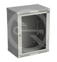 Solarix Rozvádzač nástenný nitovaný SENSA 15U 400mm, dvere sklo,RAL 7035 SENSA-15U-64-11-G