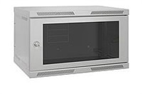 Solarix rozvádzač nástenný nitovaný SENSA 9U 400mm, dvere sklo, RAL 7035 SENSA-9U-64-11-G