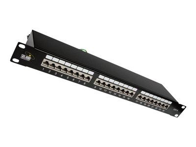 Solarix SX24-6-STP-BK - Patch panel se správou kabelů - CAT 6 - STP - RJ-45 X 24 - černá - 1U 24200124