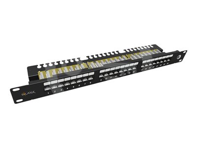 Solarix SX24L-6-UTP-BK-N - Patch panel se správou kabelů - CAT 6 - UTP - RJ-45 X 24 - černá - 1U - 24000050