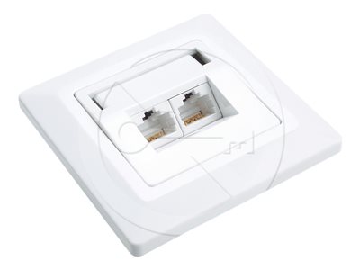 Solarix SX9-2-5E-UTP-WH - Síťová zásuvka - CAT 5e, UTP, pod omítku - RJ 45 - úhlový - 2 síťové zásu 23100091