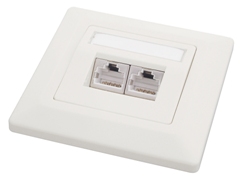 Solarix SX9-2-5E-UTP-WH - Zásuvka pro podomítkovou instalaci - RJ-45 X 2 - bílá