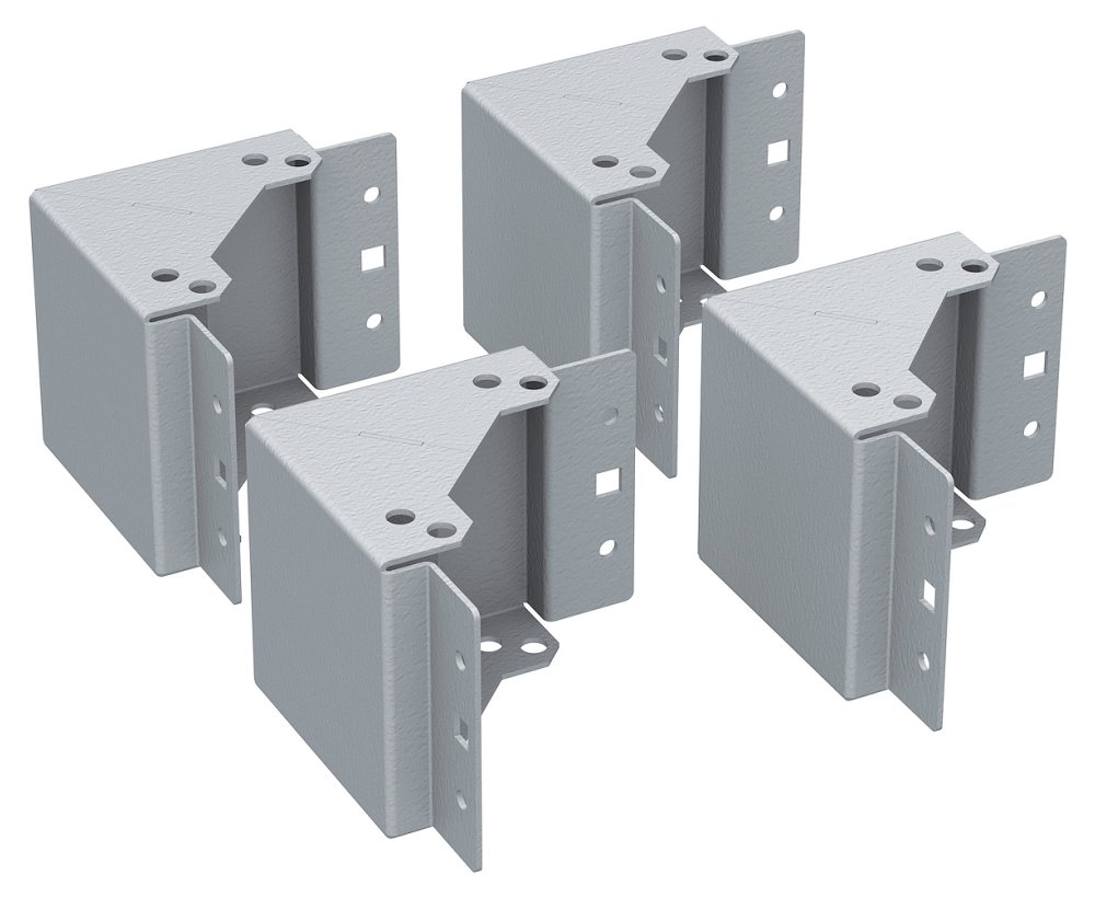 Solarix univerzální sada rohů podstavců výšky 100mm vč. montážní sady, RAL7035 86064400