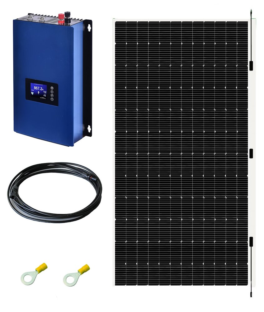 Solarmi 500F Balkónová elektrárna 1kW GridFree GTIL měnič s limiterem + 520Wp flexibilní solární panel + přísluš XS520F