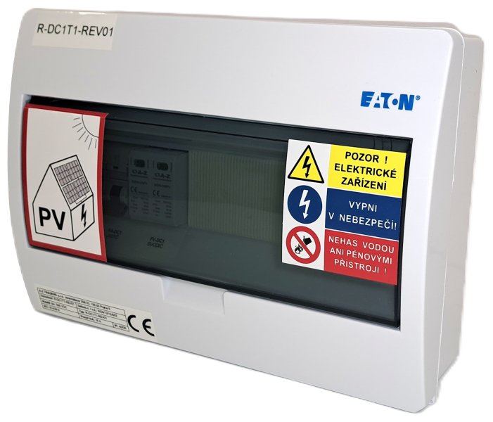 Solarmi DC05R osazený rozvaděč pro fotovoltaiku, svodič, odpojovač, pojistky, do 500V R-FVE-DC1T1R