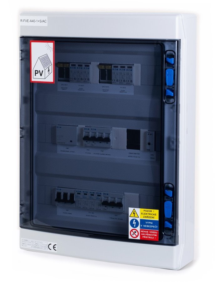 Solarmi DCAC40 osazený rozvaděč pro fotovoltaiku, AC+DC R-FVE-A40-1