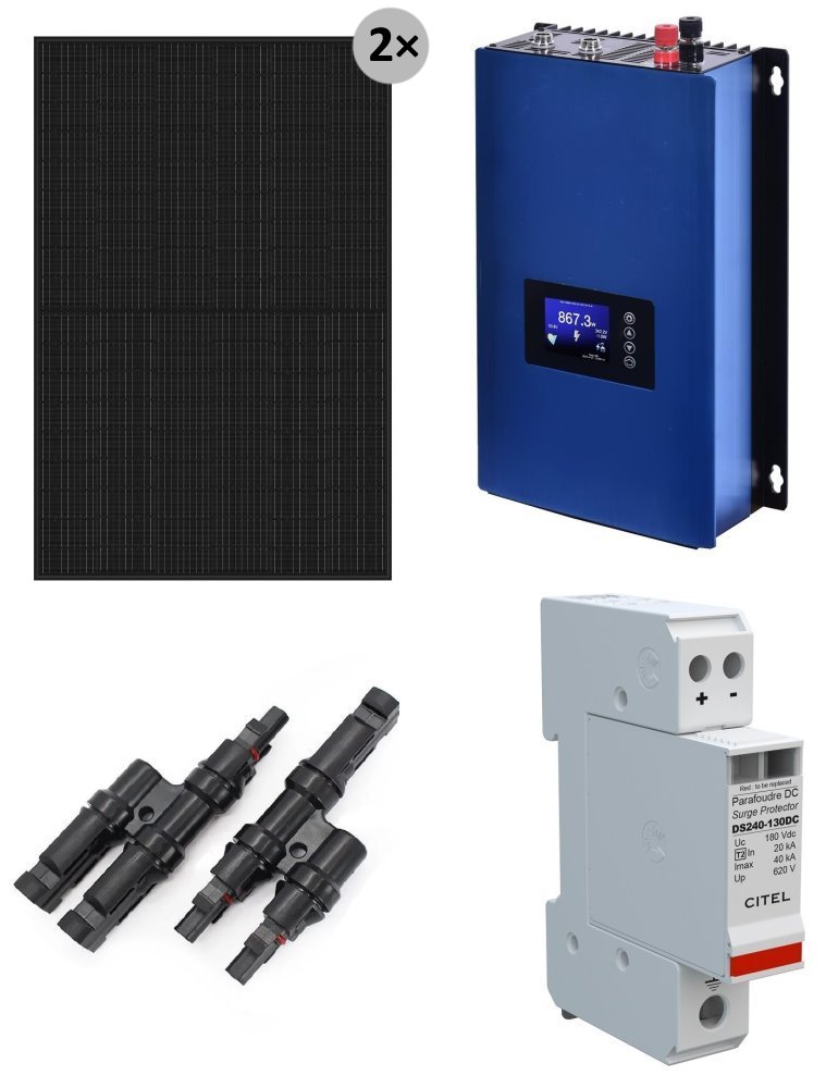 Solarmi GridFree 1000M solární elektrárna: 1kW GTIL měnič s limiterem + 4x 385Wp solární panel SOPGWL0042