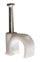 Solight káblové príchytky, priemer 7mm, biele, 100ks