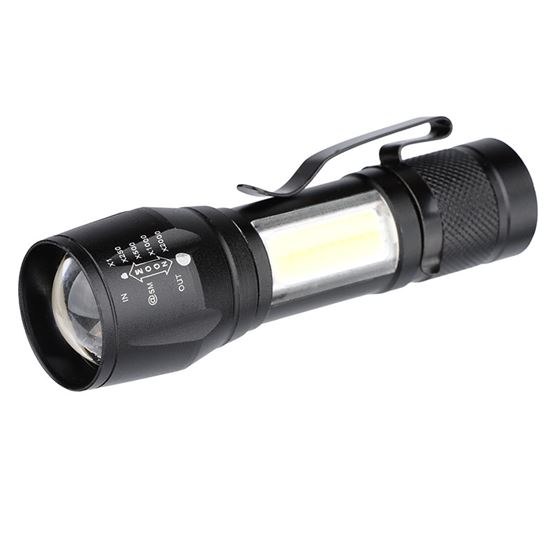 Solight LED kovové svietidlo nabíjacie, 150+60lm, Li-Ion, čierna WL115-R