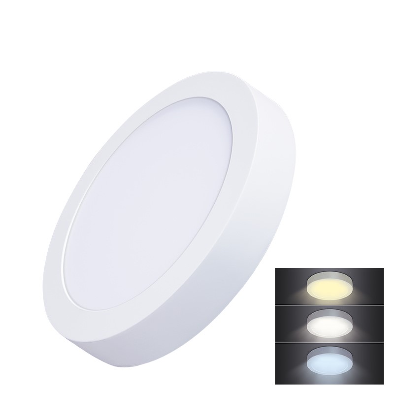 Solight LED mini panel CCT, prisazený, 18W, 1530lm, 3000K, 4000K, 6000K, okrúhly WD172