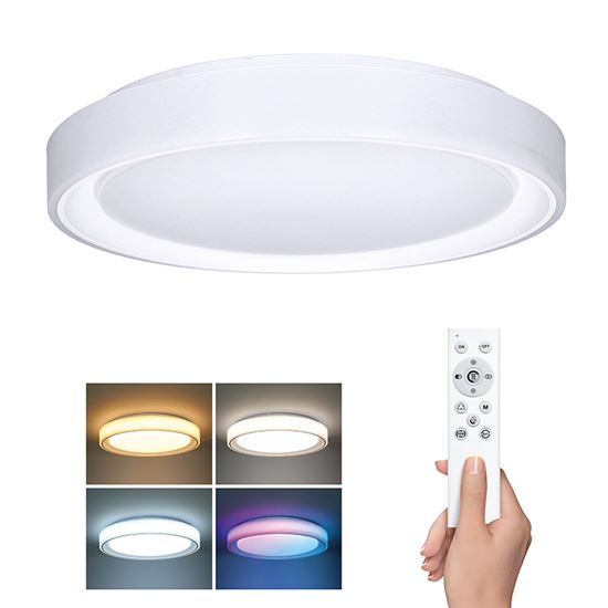 Solight LED osvetlenie s diaľkovým ovládačom Floco, 30W + 6W RGB, 2100lm, 40cm, zmena chromatickosti, stmievateľn WO8015