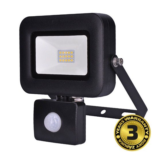 Solight LED reflektor PRO so senzorom, 10W, 850lm, 5000K, IP44 WM-10WS-L