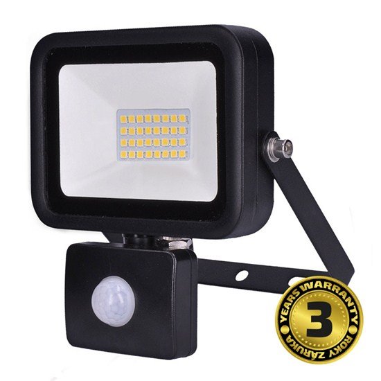 Solight LED reflektor PRO so senzorom, 30W, 2550lm, 5000K, IP44 WM-30WS-L