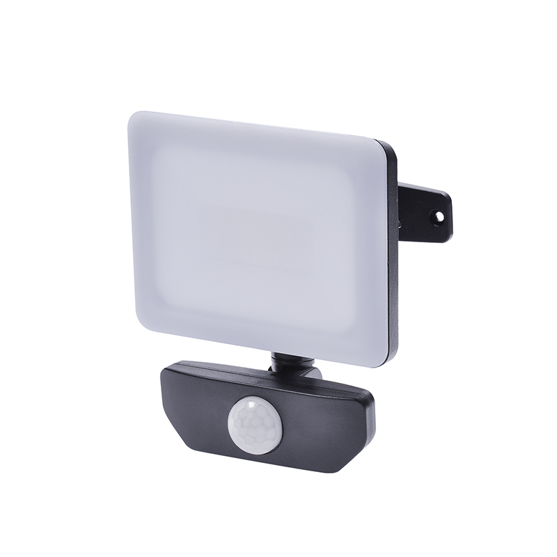 Solight LED reflektor Quick so senzorom, 10W, 850lm, 4000K, IP44, čierny WM-10WS-Q