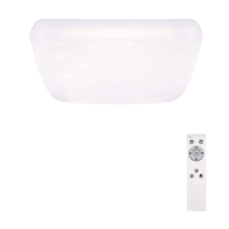 Solight LED stropné svetlo Star, štvorcové, 24W, 1440lm, diaľkové ovládanie, 37cm WO762