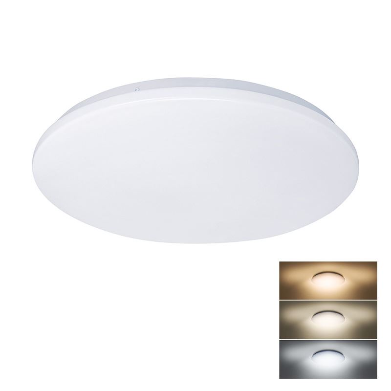 Solight LED stropní svietidlo PLAIN, 3CCT, 24W, 1920lm, 3000K, 4000K, 6000K, okrúhle, 38cm WO788