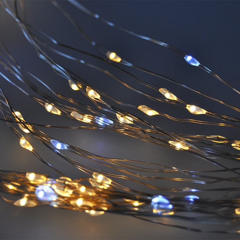 Solight LED vianočná záves okenná, strieborná, 300x mini LED, časovač, 8 funkcií, USB 1V10